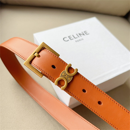 Ce**e teen triomphe belt 30mm calfskin gold tone buckle brown