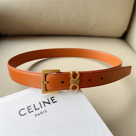 Ce**e teen triomphe belt 30mm calfskin gold tone buckle brown
