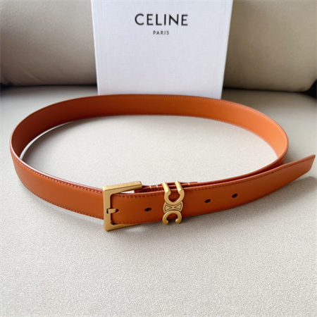Ce**e teen triomphe belt 30mm calfskin gold tone buckle brown