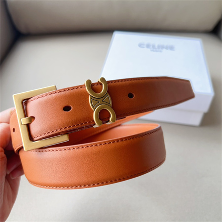 Ce**e teen triomphe belt 30mm calfskin gold tone buckle brown