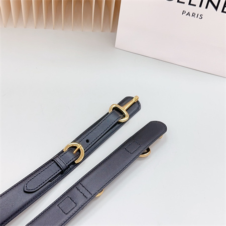 Ce**e belt 30mm in calfskin gold tone buckle black
