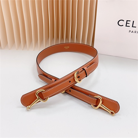 Ce**e belt 30mm in calfskin gold tone buckle brown