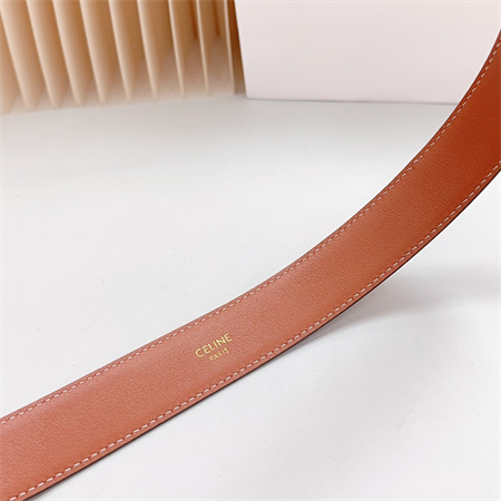 Ce**e belt 30mm in calfskin gold tone buckle brown