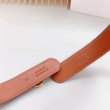 Ce**e belt 30mm in calfskin gold tone buckle brown