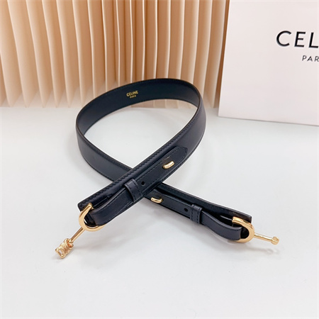 Ce**e belt 30mm in calfskin gold tone buckle black