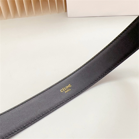 Ce**e belt 30mm in calfskin gold tone buckle black