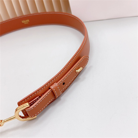 Ce**e belt 30mm in calfskin gold tone buckle brown