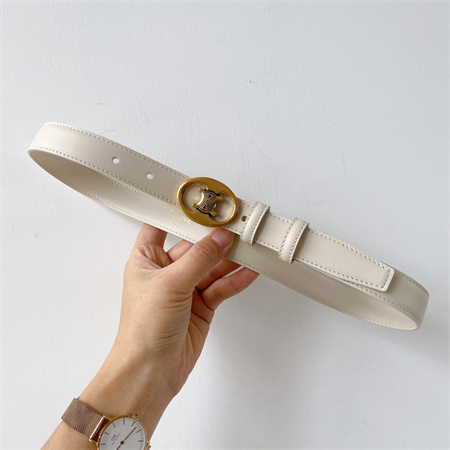 Ce**e triomphe belt 25mm in calfskin gold tone buckle white