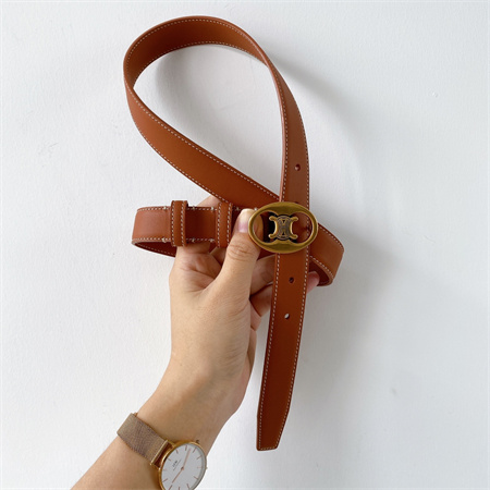 Ce**e triomphe belt 25mm in calfskin gold tone buckle brown