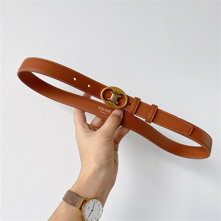 Ce**e triomphe belt 25mm in calfskin gold tone buckle brown