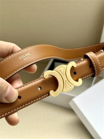 Ce**e triomphe belt 25mm in calfskin gold tone buckle brown