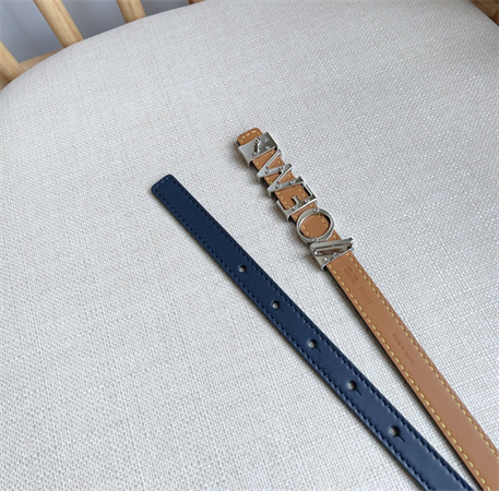 L0ew* belt in smooth calfskin 15mm silver hardware blue/brown