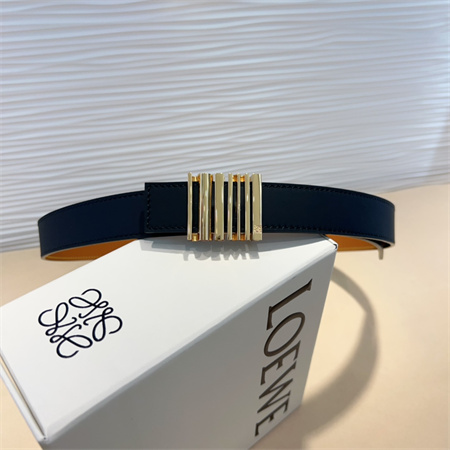 L0ew* belt in calfskin 28mm gold hardware black/brown