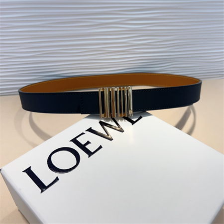 L0ew* belt in calfskin 28mm gold hardware black/brown