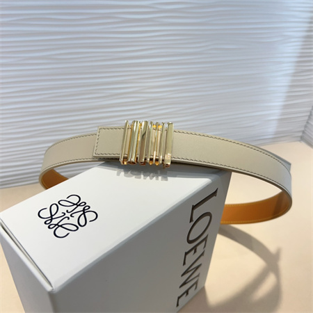 L0ew* belt in calfskin 28mm gold hardware cream/brown