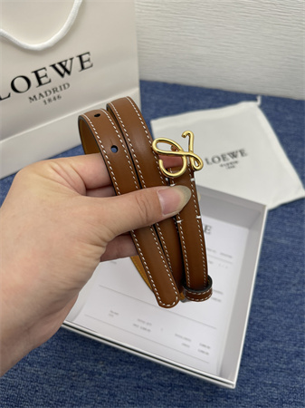 L0ew* belt in calfskin 15mm gold hardware brown