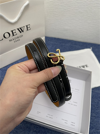 L0ew* belt in calfskin 15mm gold hardware black/brown