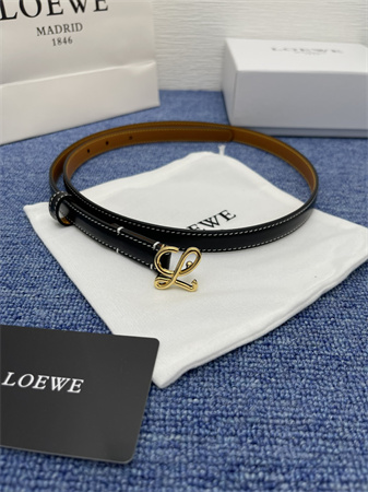 L0ew* belt in calfskin 15mm gold hardware black/brown