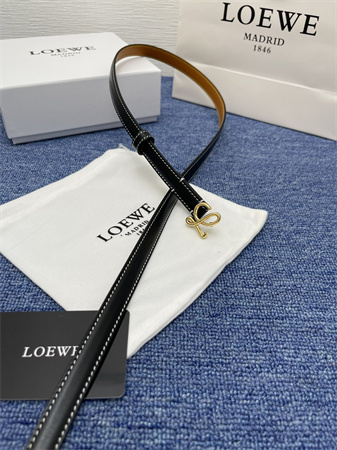 L0ew* belt in calfskin 15mm gold hardware black/brown