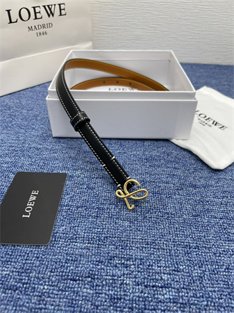 L0ew* belt in calfskin 15mm gold hardware black/brown