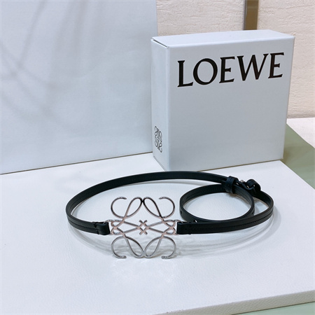 L0ew* belt in calfskin 10mm silver hardware black