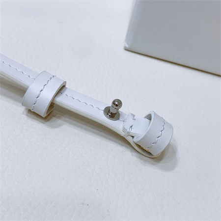 L0ew* belt in calfskin 10mm silver hardware white