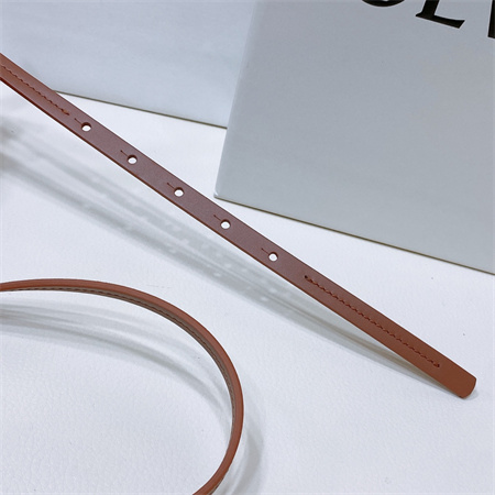 L0ew* belt in calfskin 10mm silver hardware brown