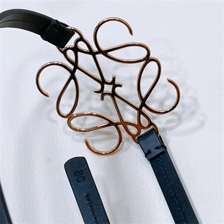 L0ew* belt in calfskin 10mm gold hardware black