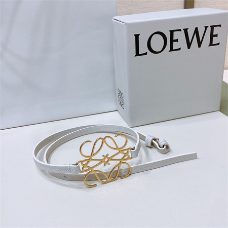 L0ew* belt in calfskin 10mm gold hardware white