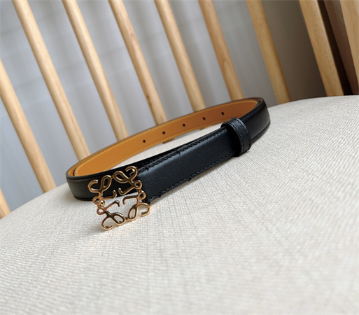 L0ew* belt in smooth calfskin 20mm gold hardware black/brown