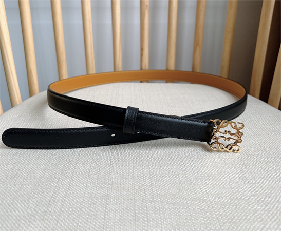 L0ew* belt in smooth calfskin 20mm gold hardware black/brown