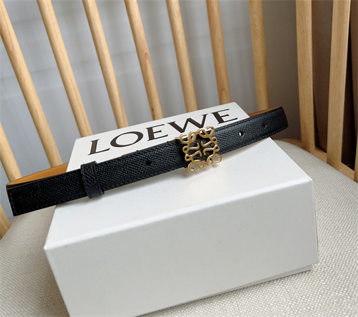 L0ew* belt in grained calfskin 20mm gold hardware black/brown