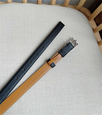 L0ew* belt in grained calfskin 20mm silver hardware black/brown