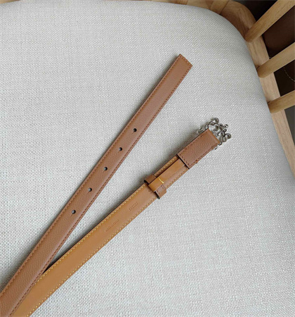 L0ew* belt in calfskin 20mm silver hardware brown
