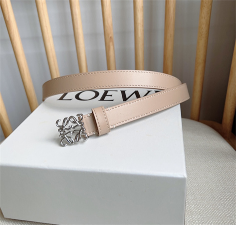 L0ew* belt in smooth calfskin 20mm silver hardware nude pink/brown