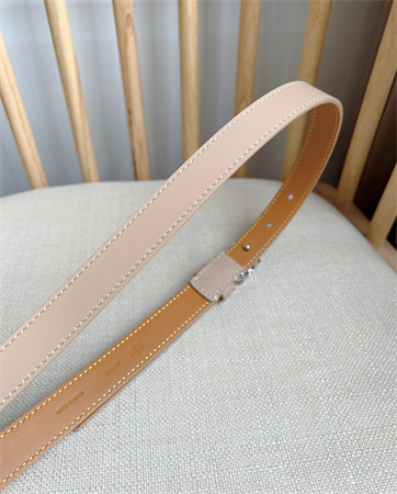 L0ew* belt in smooth calfskin 20mm silver hardware nude pink/brown