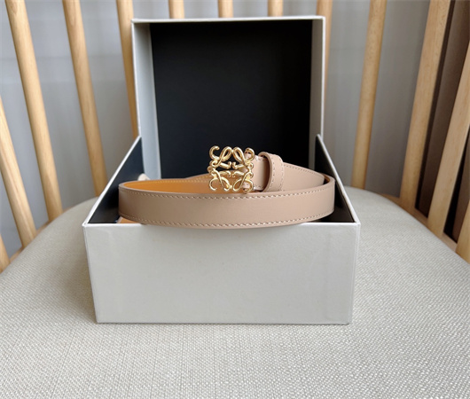 L0ew* belt in smooth calfskin 20mm gold hardware nude pink/brown