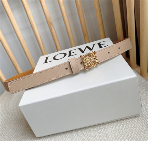 L0ew* belt in smooth calfskin 20mm gold hardware nude pink/brown