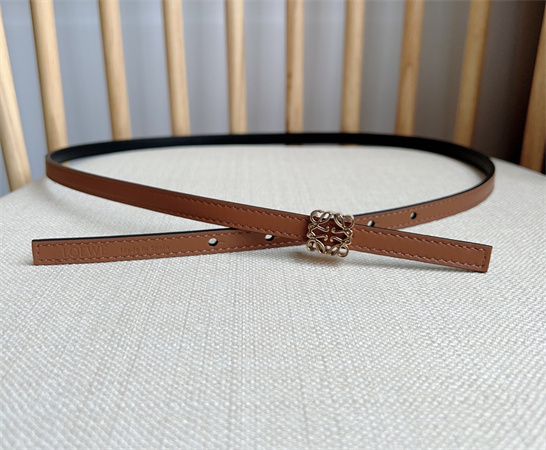 L0ew* belt in calfskin 10mm gold hardware brown/black