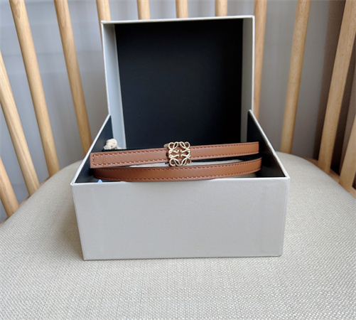 L0ew* belt in calfskin 10mm gold hardware brown/black