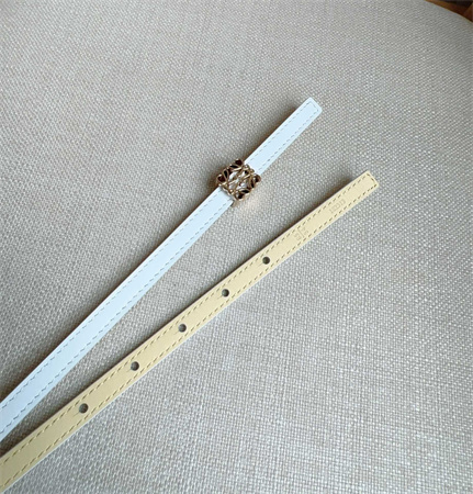 L0ew* belt in calfskin 10mm gold hardware white