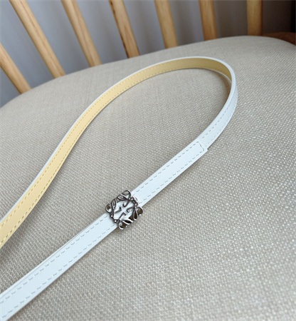 L0ew* belt in calfskin 10mm silver hardware white