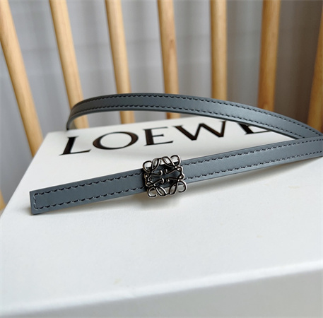 L0ew* belt in calfskin 10mm silver hardware blue