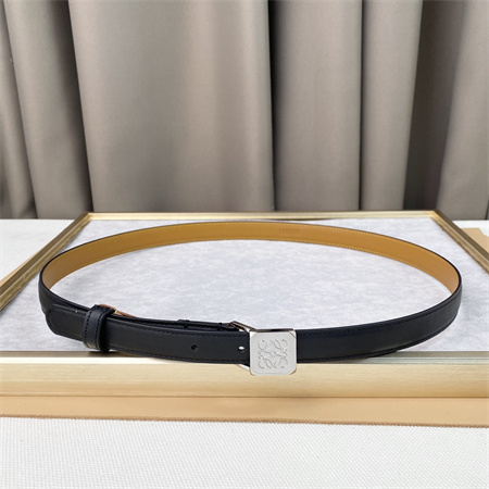 L0ew* belt in calfskin 20mm silver hardware black/brown