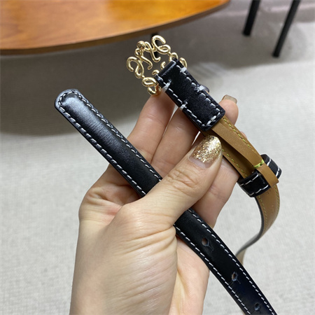 L0ew* belt in calfskin 15mm gold hardware black/brown