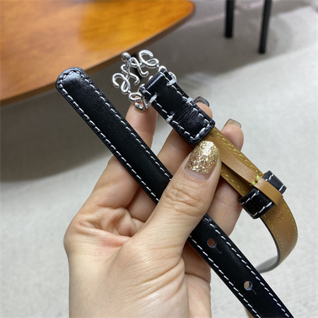 L0ew* belt in calfskin 15mm silver hardware black/brown