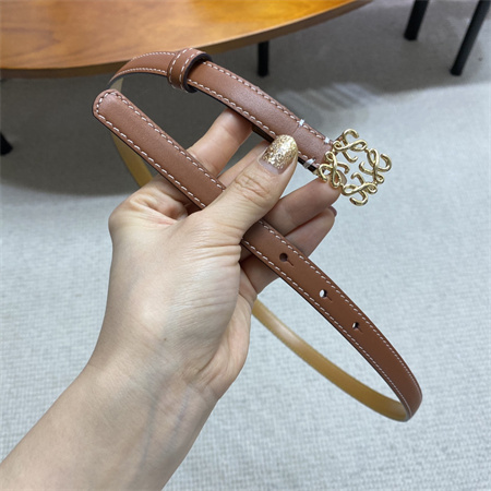 L0ew* belt in calfskin 15mm gold hardware brown