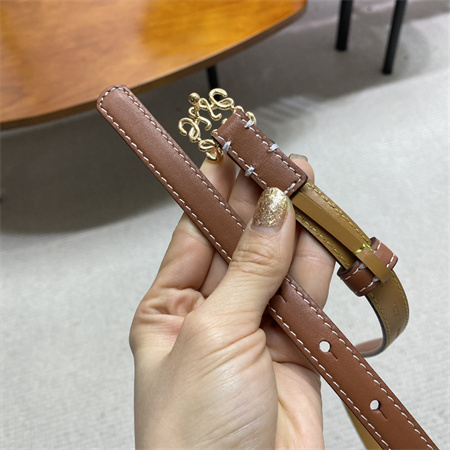 L0ew* belt in calfskin 15mm gold hardware brown