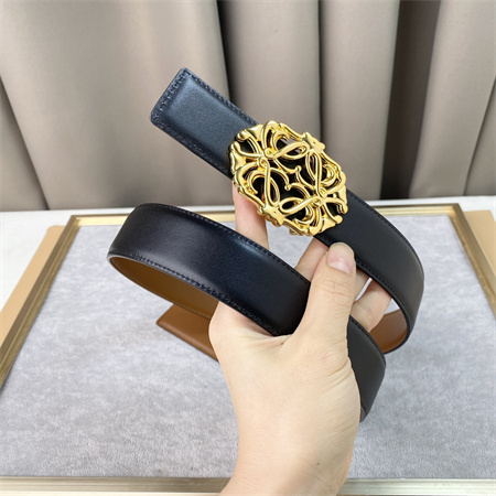 L0ew* belt in calfskin 30mm gold hardware black/brown