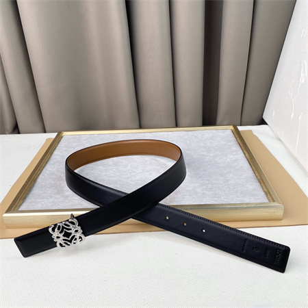 L0ew* belt in calfskin 30mm silver hardware brown/black